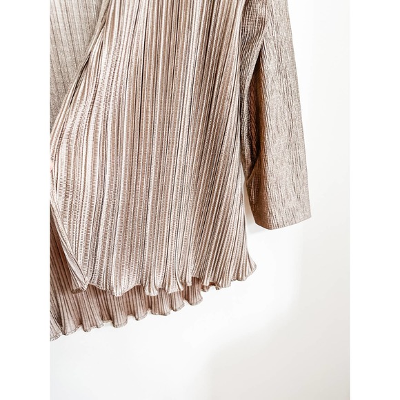 Vintage 1980s Pleated‎ Pewter Dress and Jacket Set - Picture 5 of 11